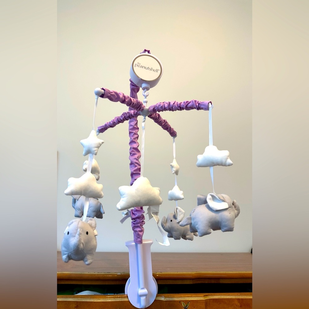 The Peanutshell Purple Elephant Mobile